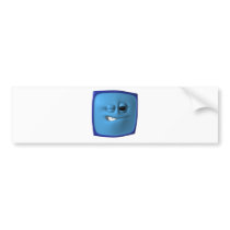 winking blue square smiley bumper stickers by SmileyFaceStore winking blue square smiley bumper stickers