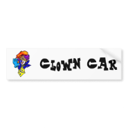 Winking Clown with Marble Bumper Stickers
