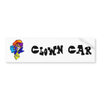 Winking Clown with Marble Car Bumper Sticker