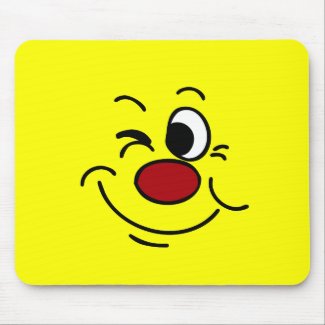 Winking Face: Sure I can cover for you at work Mousepad