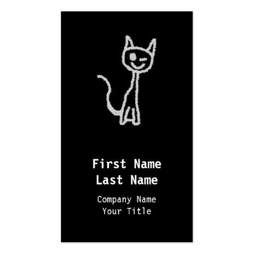 Winking Gray Cat. Business Card (front side)