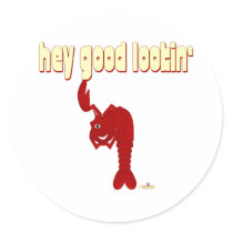 Winking Red Lobster Hey Good Lookin' stickers by animalacres Winking Red Lobster Hey Good Lookin' stickers