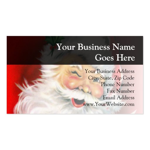 Winking Santa Business Card Template (front side)