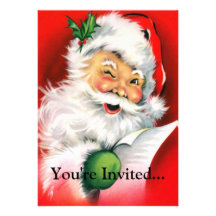 Winking Santa Custom Invites