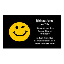 Winking smiley face business card templates