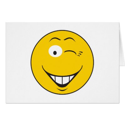 Winking Smiley Face Greeting Card by doonidesigns