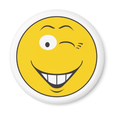 Winking Smiley Face Fridge Magnet by doonidesigns