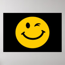 Winking smiley face posters