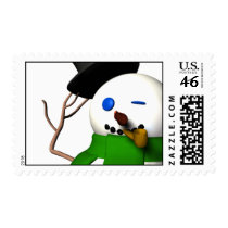 Winking SnowMan postage