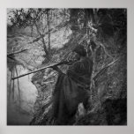 Winnebago Indian Chief Duck Hunting Grayscale Posters
