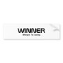WINNER, Allergic To Losing Bumper Stickers