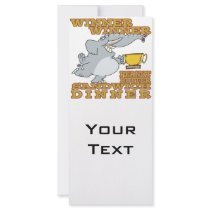 winner elephant peanut butter sandwich dinner personalized rack card