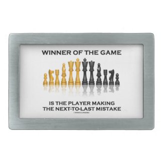 Winner Of Game Player Making Next-To-Last Mistake Belt Buckles