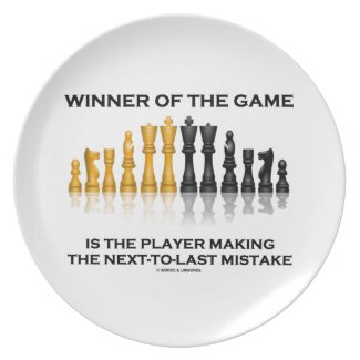 Winner Of Game Player Making Next-To-Last Mistake Party Plates