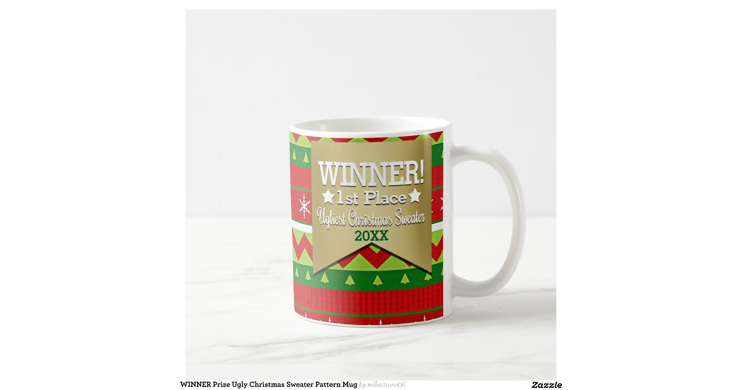 winner prize ugly christmas sweater pattern mug winner prize ugly christmas sweater pattern mug