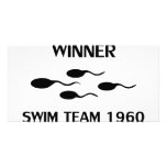 winner swim team 1960 icon custom photo card