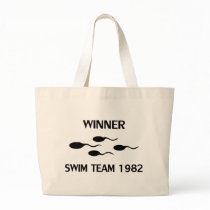winner swim team 1982 icon tote bags