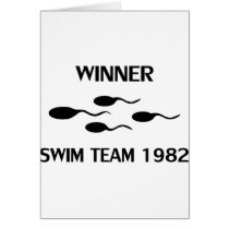 winner swim team 1982 icon greeting card