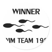 winner swim team 1982 icon round sticker