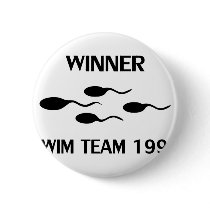 winner swim team 1990 icon pinback button