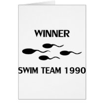 winner swim team 1990 icon greeting cards