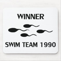 winner swim team 1990 icon mouse pads