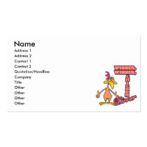 winner winner chicken dinner humor cartoon business card templates