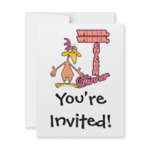 winner winner chicken dinner humor cartoon custom invites