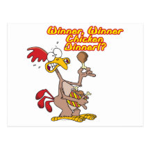winner winner chicken dinner irony humor post cards