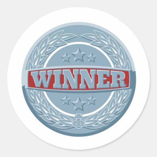Winners award badge classic round sticker Zazzle