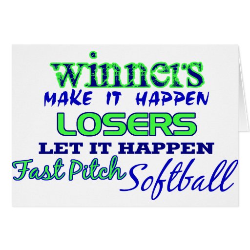Winners....Fast Pitch Softball Greeting Card Zazzle