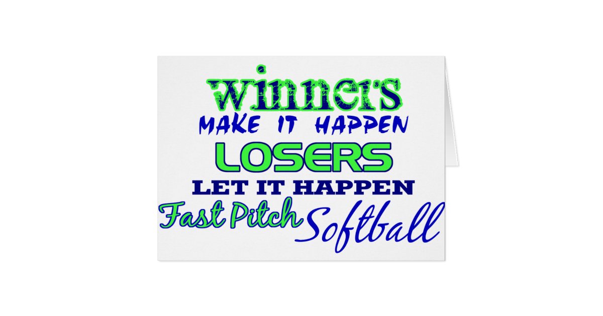 Winners....Fast Pitch Softball Greeting Card Zazzle