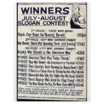 Winners July - August Slogan Contest Custom Flyer