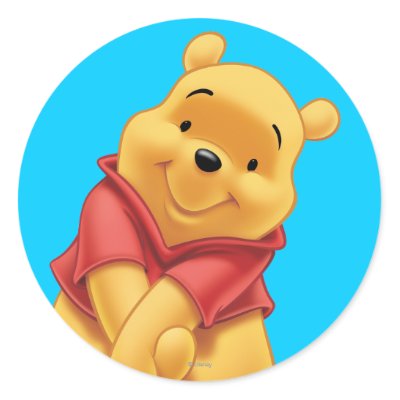 Winnie the Pooh 13 Round Stickers