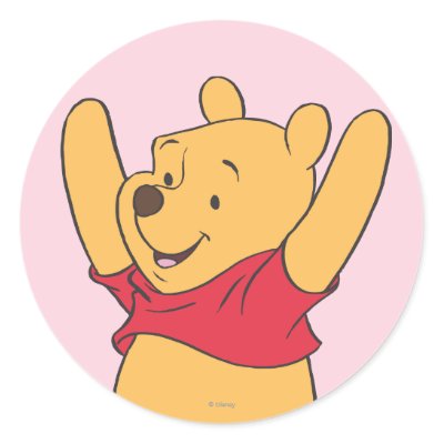Winnie the Pooh 15 Round Stickers
