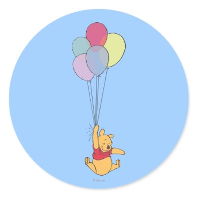 Winnie the Pooh and Balloons stickers