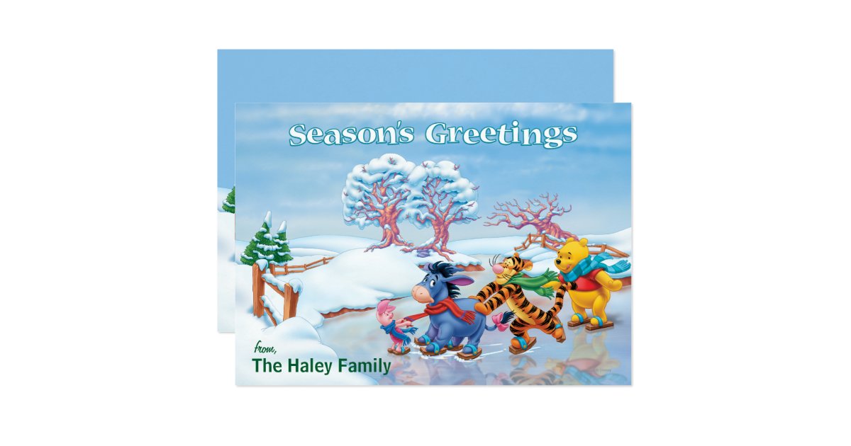 Winnie The Pooh Amp Friends Season S Greetings Card Zazzle