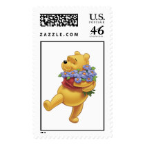 Winnie the Pooh with Flowers Postage Stamps