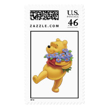 Winnie the Pooh with Flowers Postage Stamps