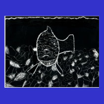 Winning art by  K. Petty - Grade 7 postcards