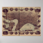 Winnipeg Manitoba 1884 Antique Panoramic Map posters
