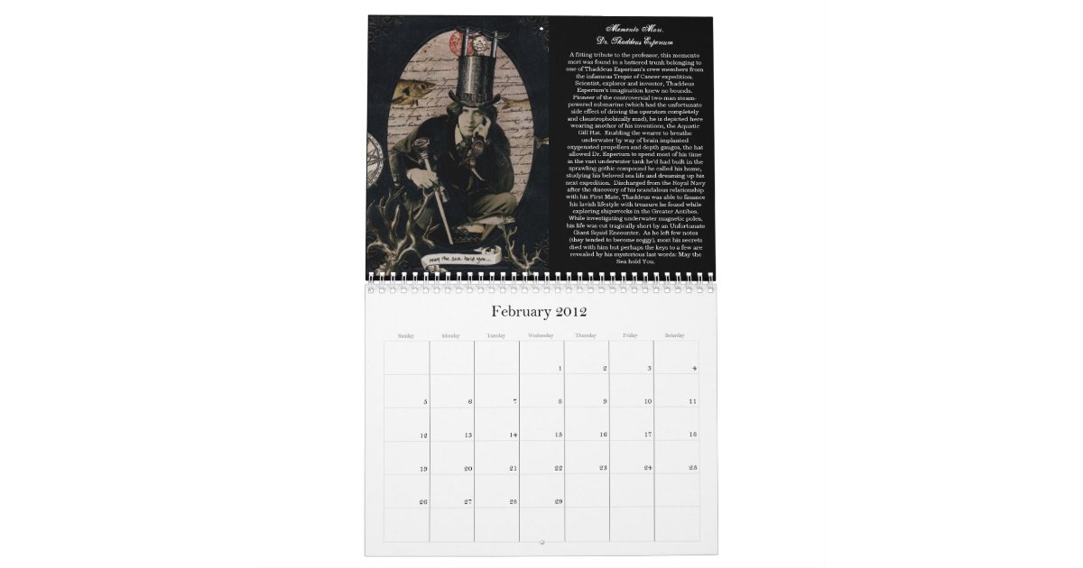 Winona Cookie's Steampunk Deep Sea Follies Calendar Zazzle