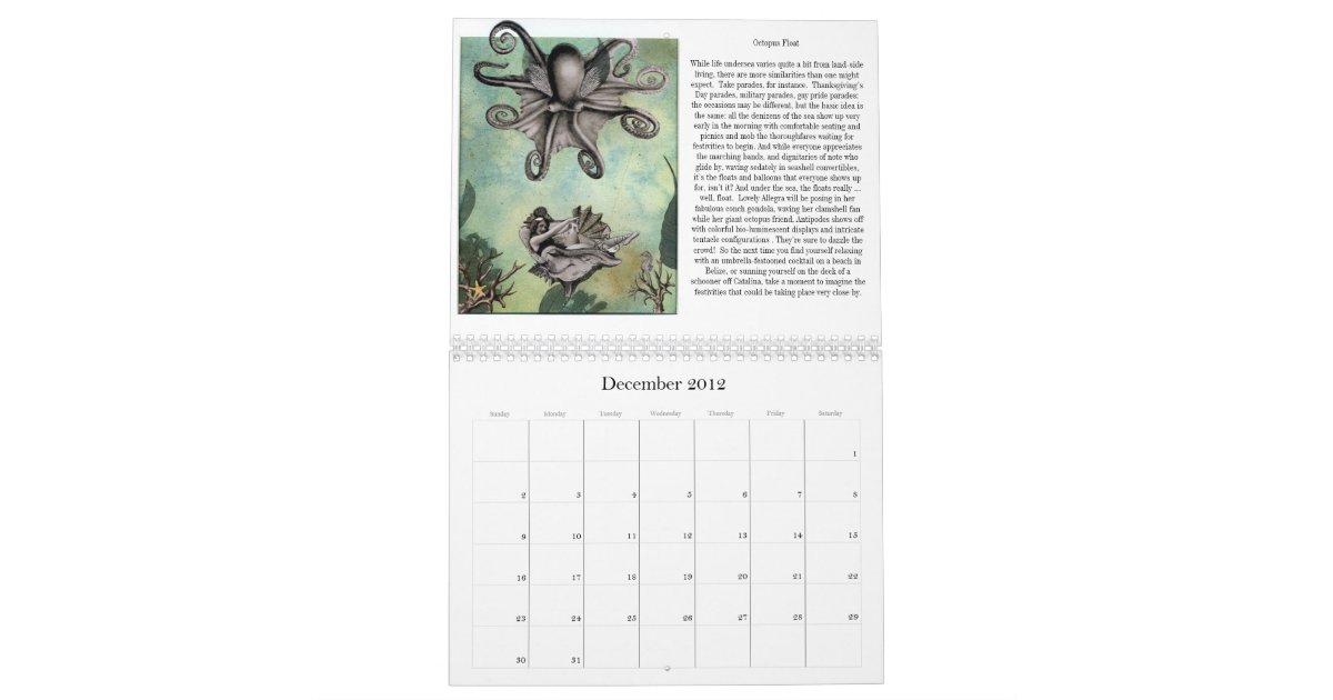 Winona Cookie's Steampunk Deep Sea Follies Calendar Zazzle