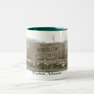 Winslow, Arkansas stone-sign mug mug