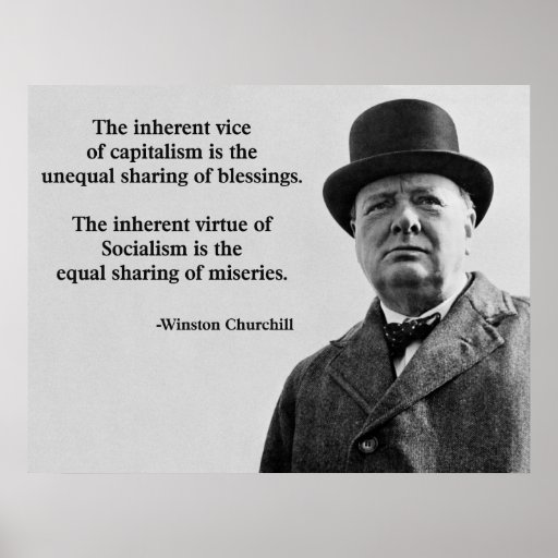 Winston Churchill Capitalism Quote Print