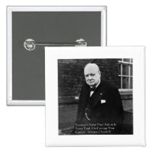 Winston Churchill "Success Never Final" Gifts Pinback Button