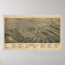 Winston-Salem N. Carolina Antique Panoramic Map posters