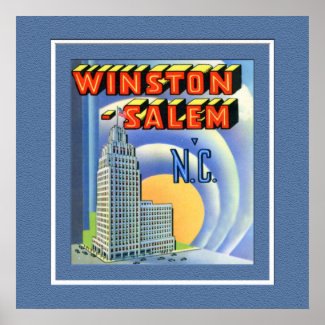 Winston Salem North Carolina Large Letter Greeting Posters