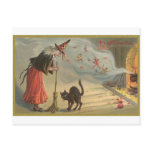 Wintage Halloween Witch, Cat Postcards