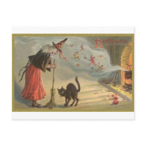 Wintage Halloween Witch, Cat postcards by vintagehalloween Wintage Halloween Witch, Cat postcards